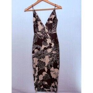 Windsor Women's Bodycon Dress Midi Black/Cream Size Small Open Back
